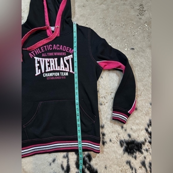 Everlast Girl’s Black and Pink Logo Hoodie Size 10 - Picture 3 of 9